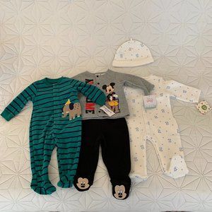 Baby Footie Pajama Bundle, Snaps NWT